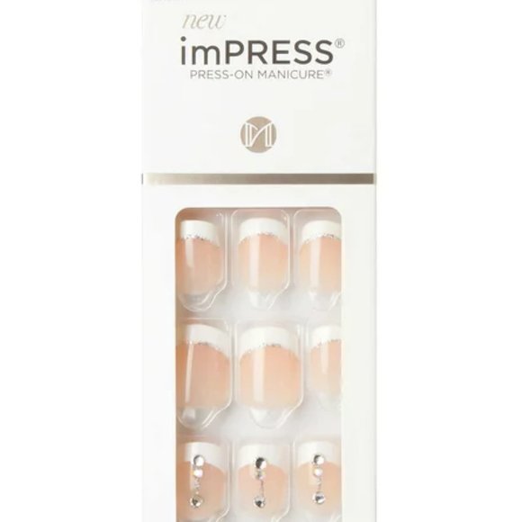 Press On Nails Other - KISS imPRESS Press-on Manicure, French Tip, Short, Square, 'Falling', 33 Ct.